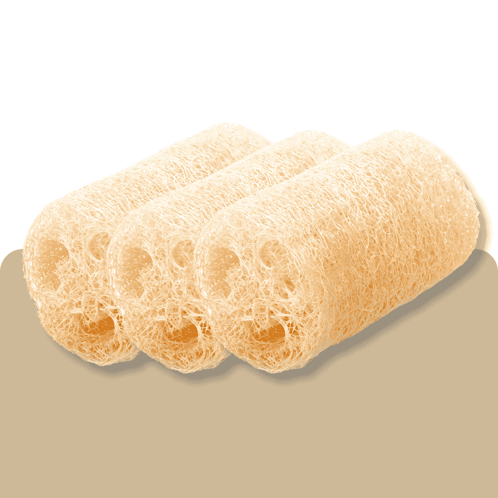 Natural Loofah Sponge for Horses - Set of 3