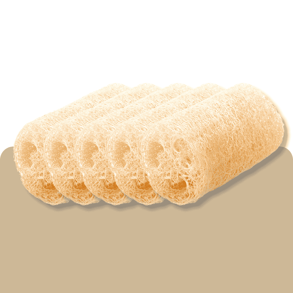 Natural Loofah Sponge for Horses - Set of 5