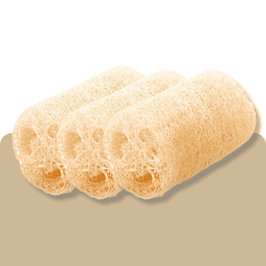 Natural Loofah Sponge for Horses - Set of 3
