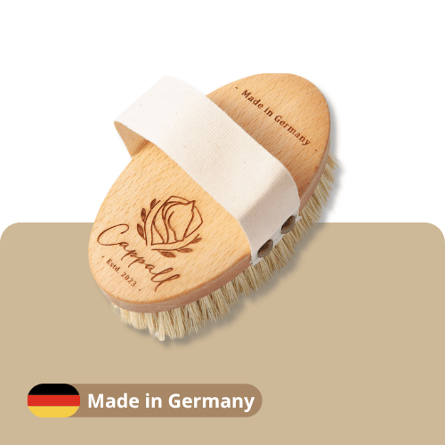 Wooden horse grooming brush with plant-based bristles