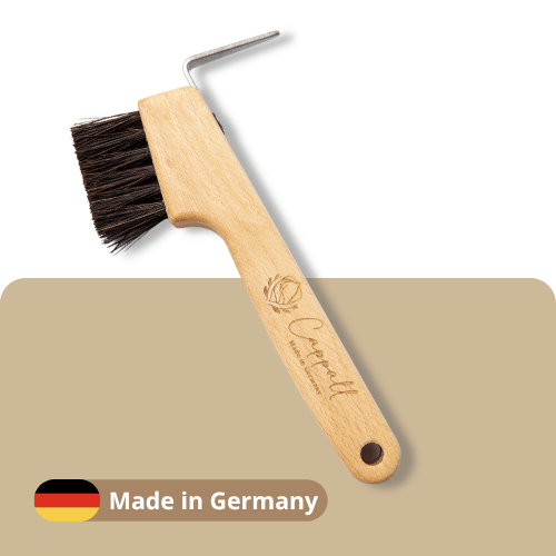 Wooden hoof pick with brush